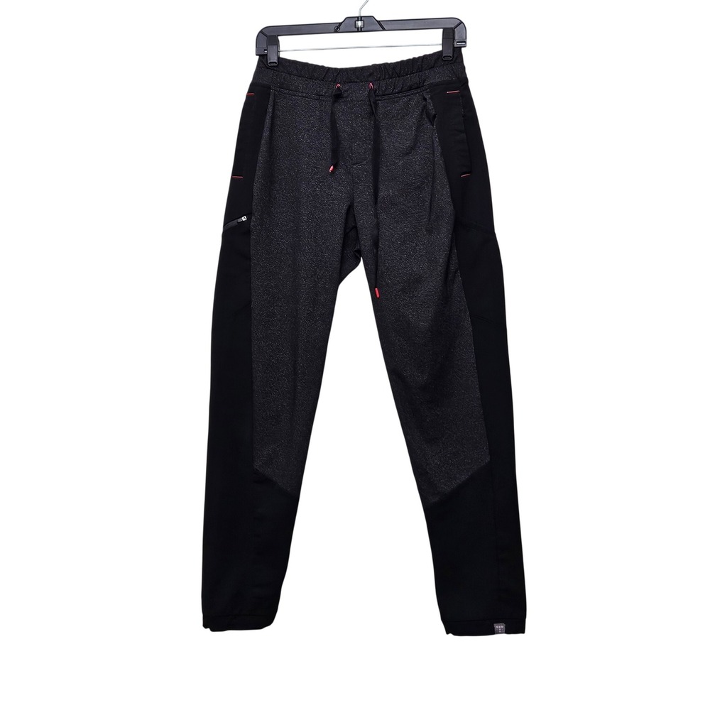 Title Nine Women's S Jogger Pants Black Heathered Gray Zipper Pockets Activewear